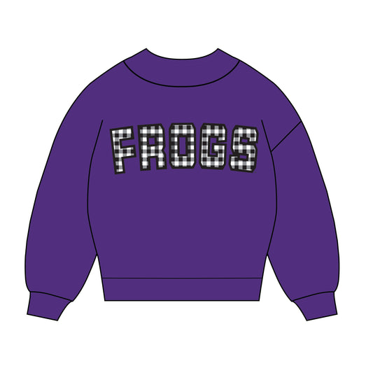 The Mallory Gingham Mockneck TCU | Purple
