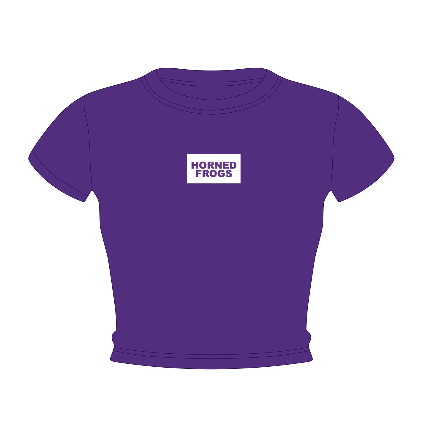 The Raegan Ribbed Baby Tee Horned Frogs Woven Label | Purple