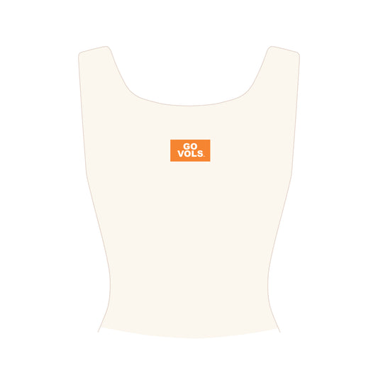 The Alli Ribbed Tank Go Vols Woven Label | Bone