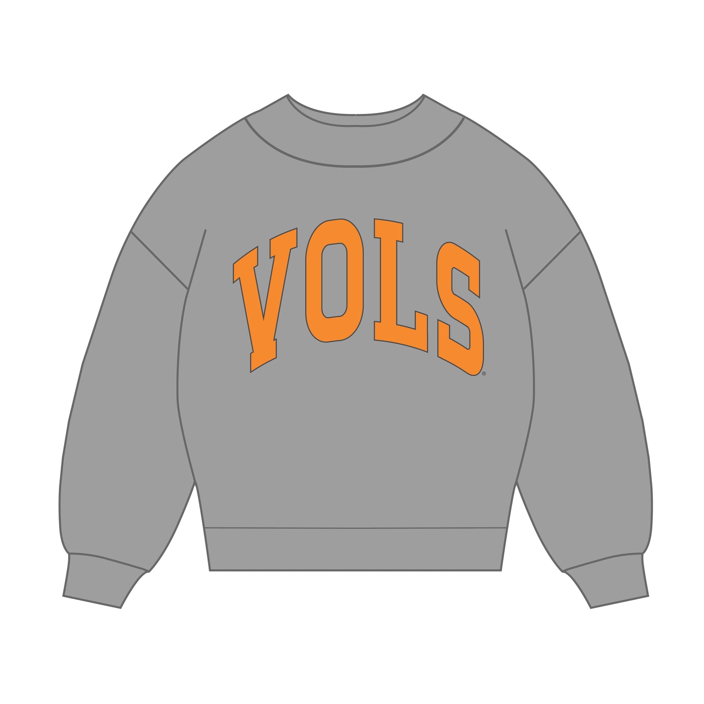 The Madi Classic Mockneck VOLS Applique | Grey