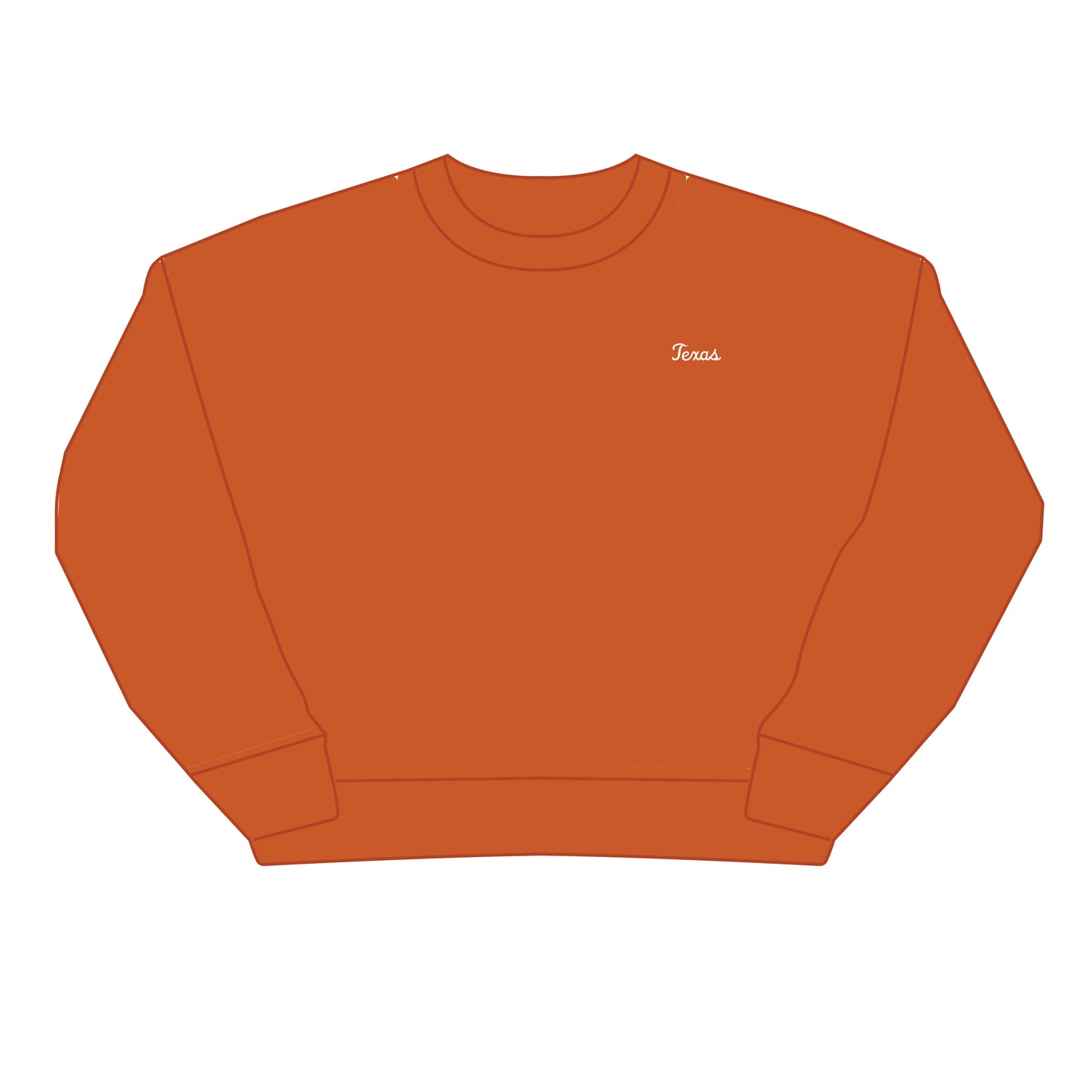 The Brooke Solid Crewneck Texas | Burnt Orange