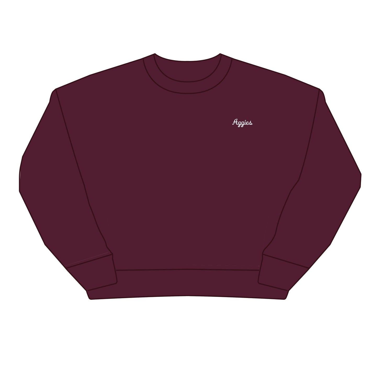 The Brooke Solid Crewneck Texas A&M | Youth Deep Maroon