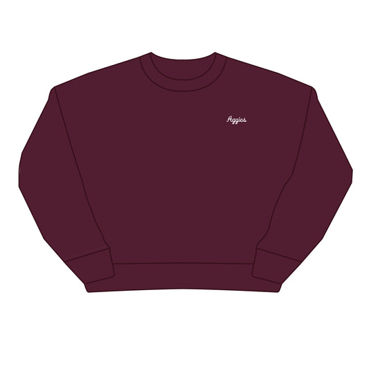 The Brooke Solid Crewneck Texas A&M | Deep Maroon