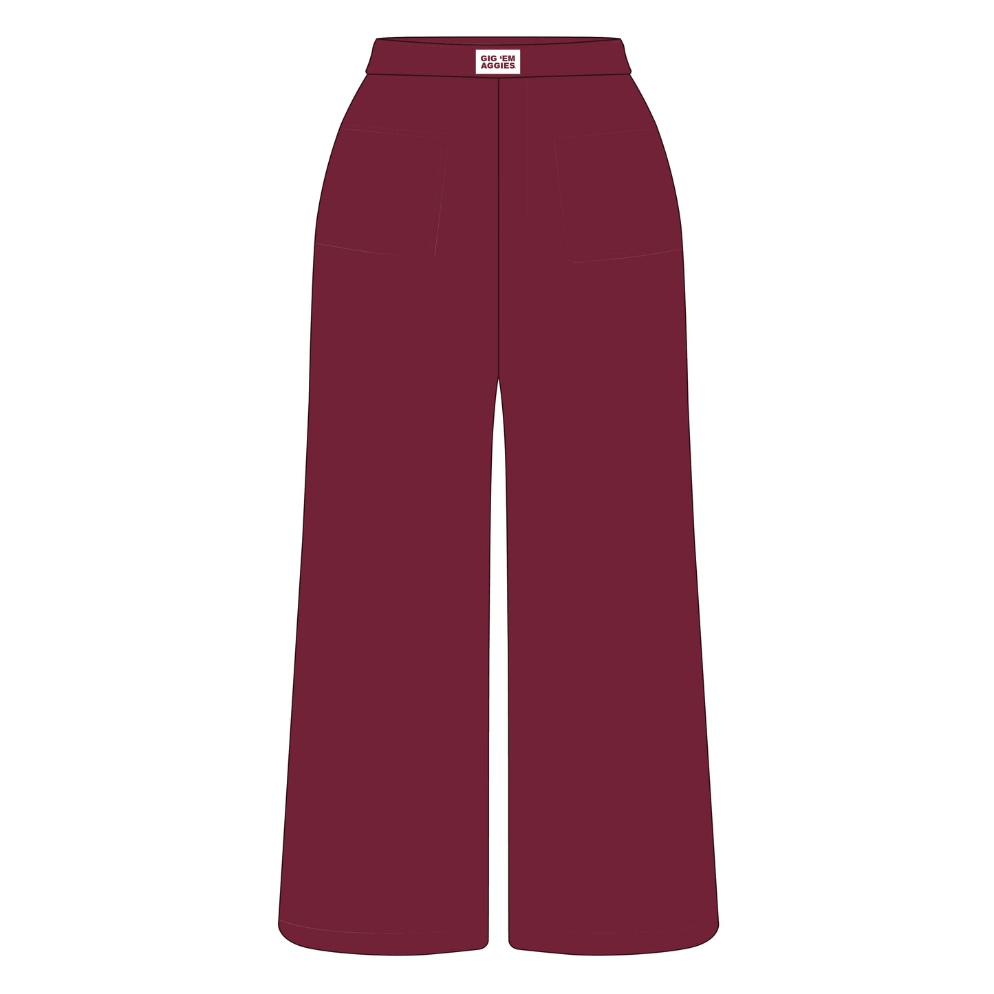 The Ava Airy Pants Gig 'Em Aggies Woven Label | Deep Maroon
