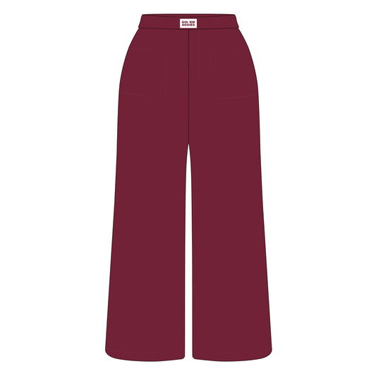 The Ava Airy Pants Gig 'Em Aggies Woven Label | Deep Maroon