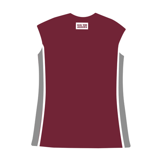 The Campbell Cap Sleeve Dress Gig 'Em Aggies Woven Label | Deep Maroon