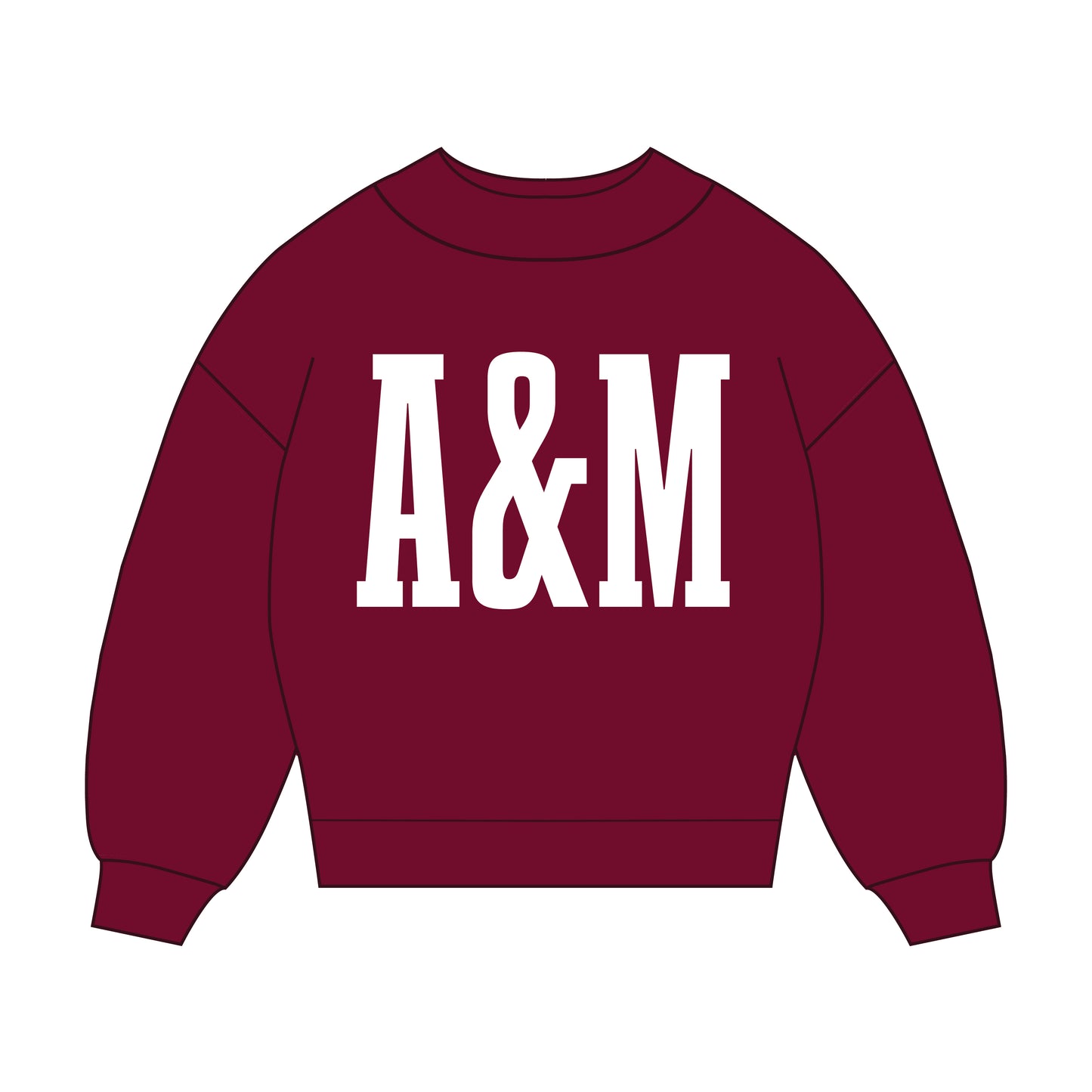 The Madi Varsity Mockneck Texas A&M | Youth Deep Maroon