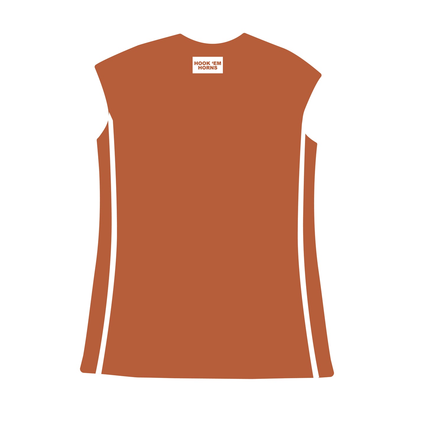 The Campbell Cap Sleeve Dress Hook 'Em Horns Woven Label | Burnt Orange