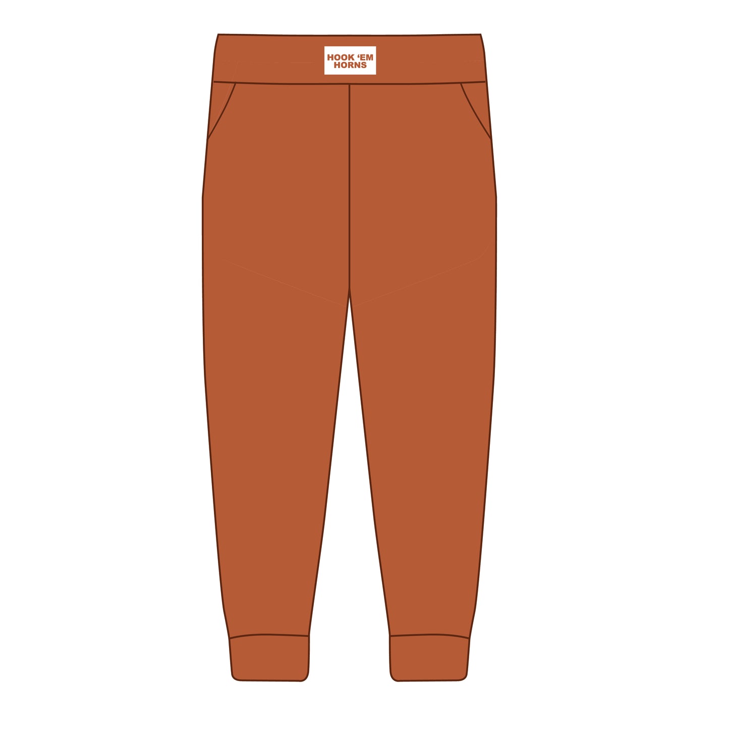 The Becca Joggers Hook 'Em Horns Woven Label | Burnt Orange