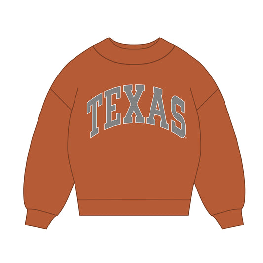 The Madi Classic Mockneck Texas Applique | Burnt Orange