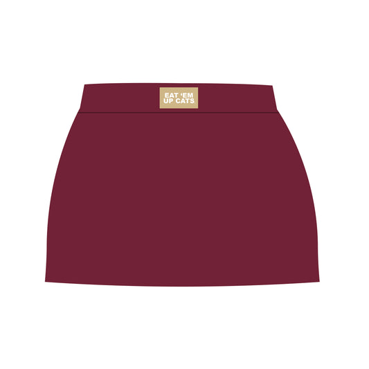 The Hayden High Waisted Skort Eat 'Em Up Cats Woven Label | Maroon