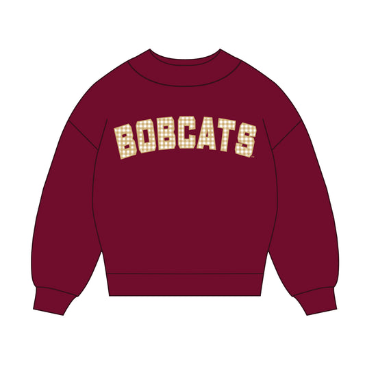 The Mallory Gingham Mockneck Texas State | Maroon