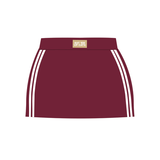 The Savannah Sporty Skort Eat 'Em Up Cats Woven Label | Youth Maroon