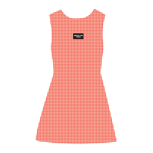 The Grace Gingham Dress Wreck 'Em Tech Woven Label | Bright Red