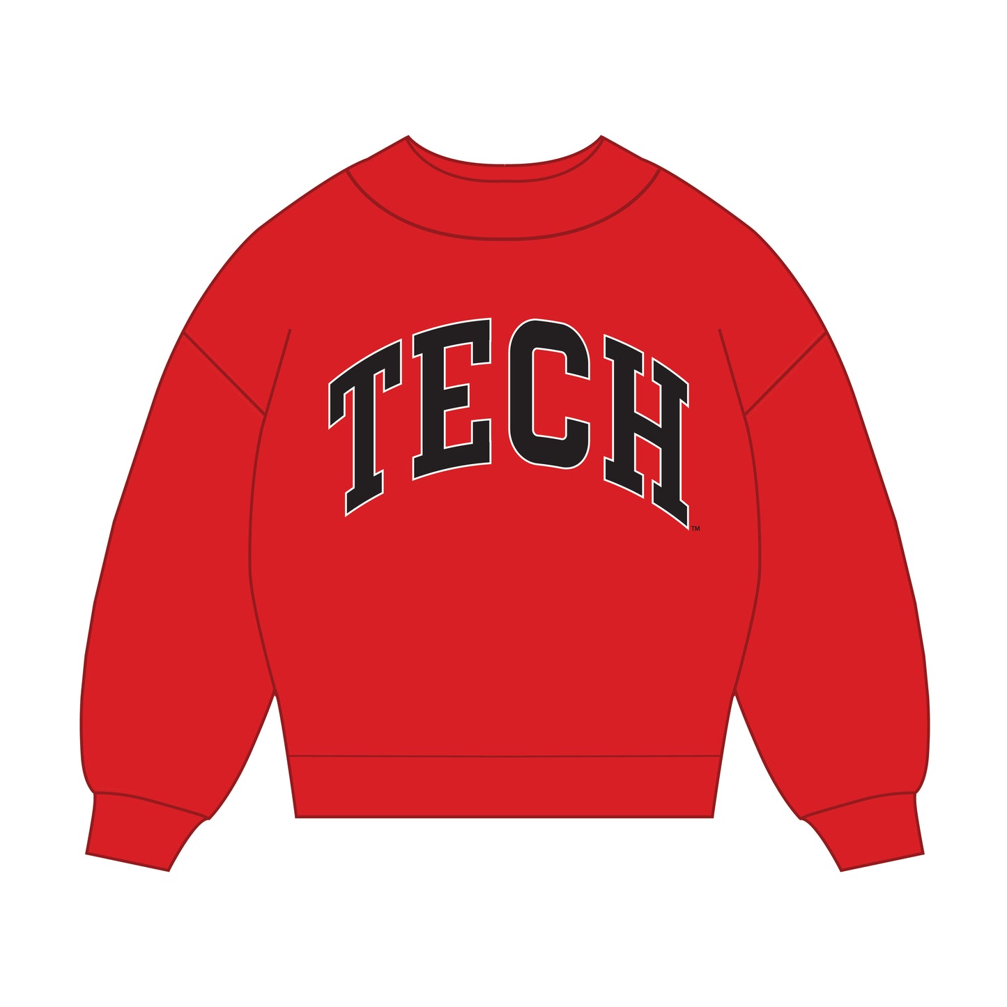 The Madi Classic Mockneck Tech Applique | Youth Red