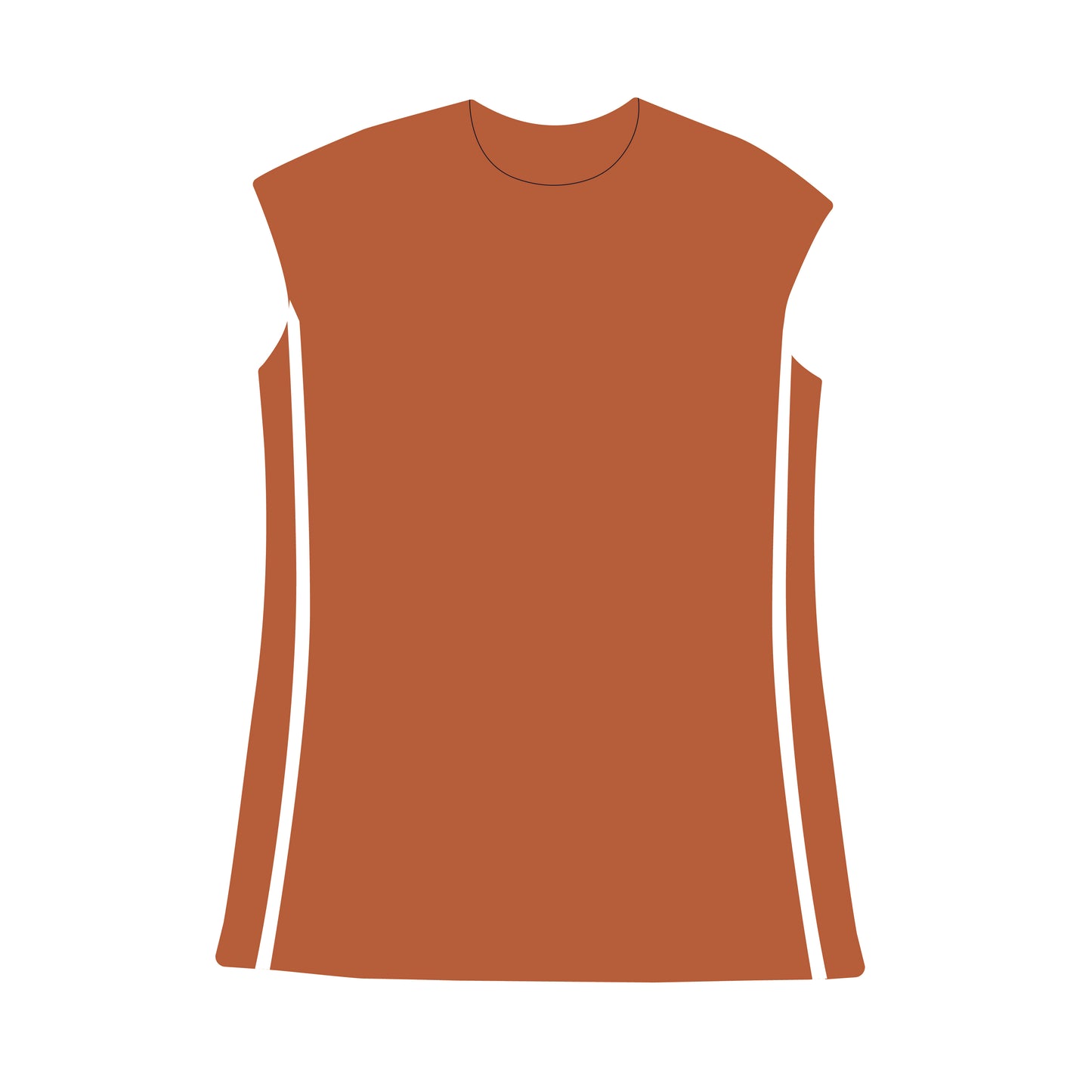 The Campbell Cap Sleeve Dress Hook 'Em Horns Woven Label | Burnt Orange