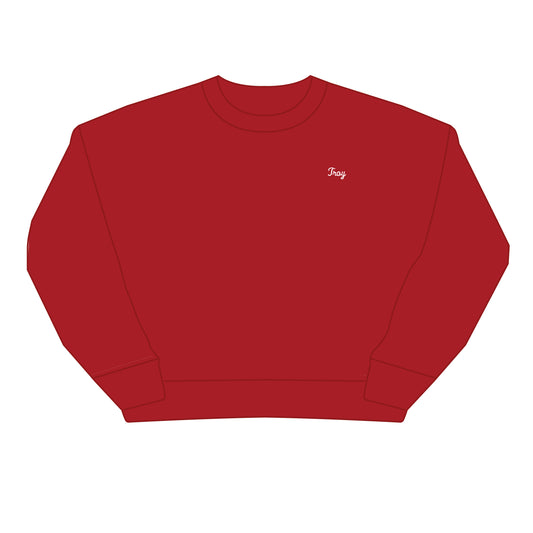 The Brooke Solid Crewneck Troy | Deep Red