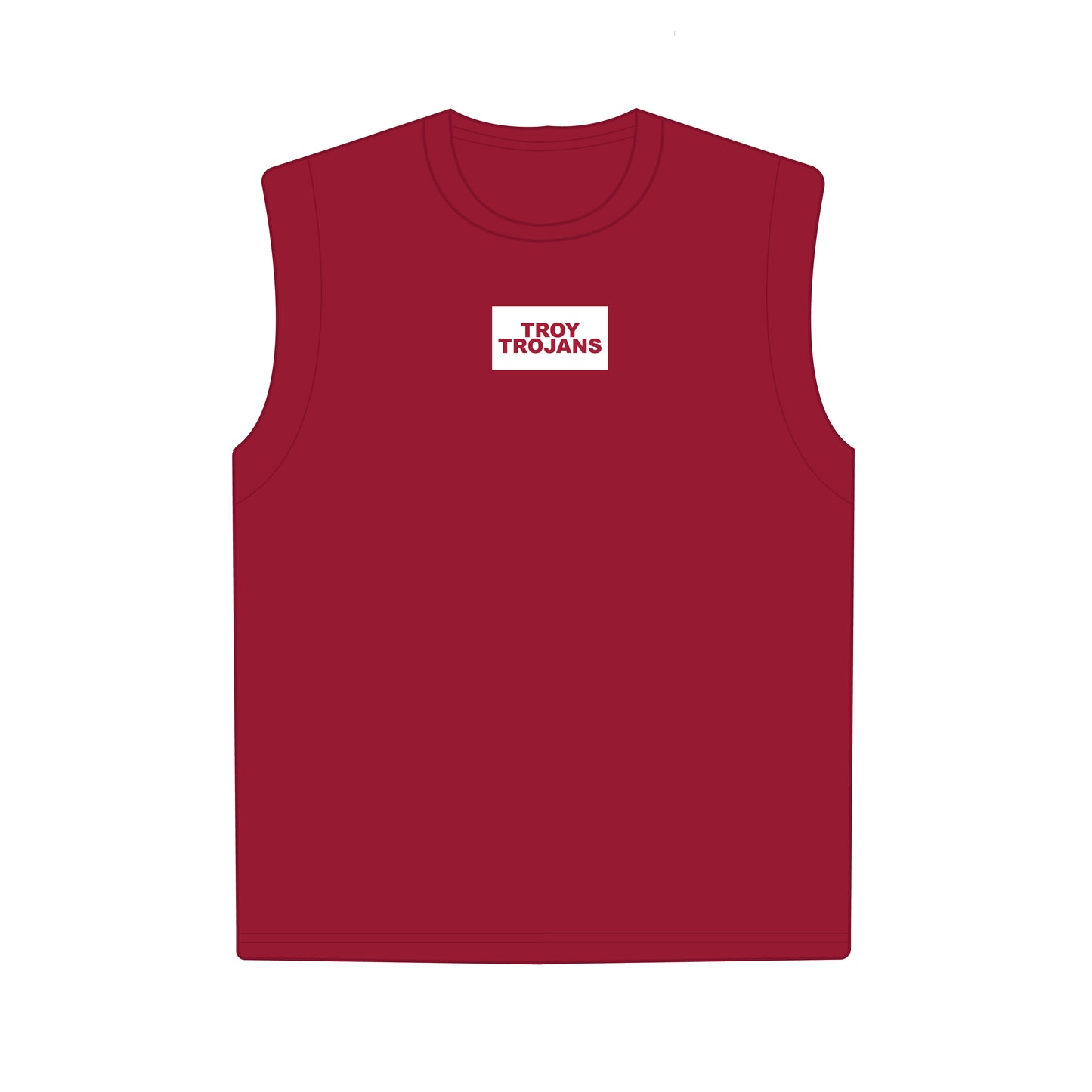 The Anna Active Tank Troy Trojans Woven Label | Deep Red