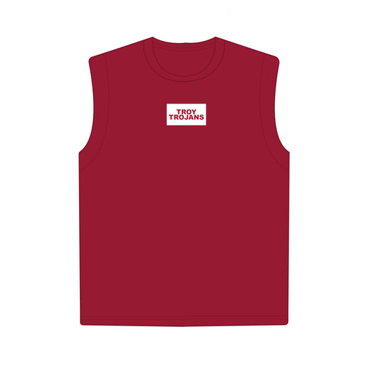 The Anna Active Tank Troy Trojans Woven Label | Deep Red