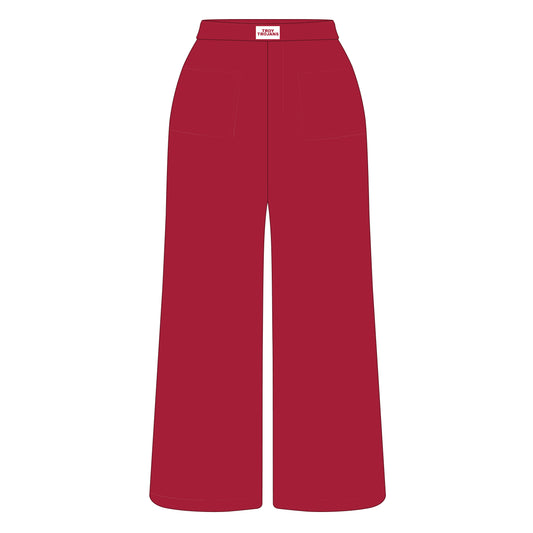The Ava Airy Pants Troy Trojans Woven Label | Deep Red