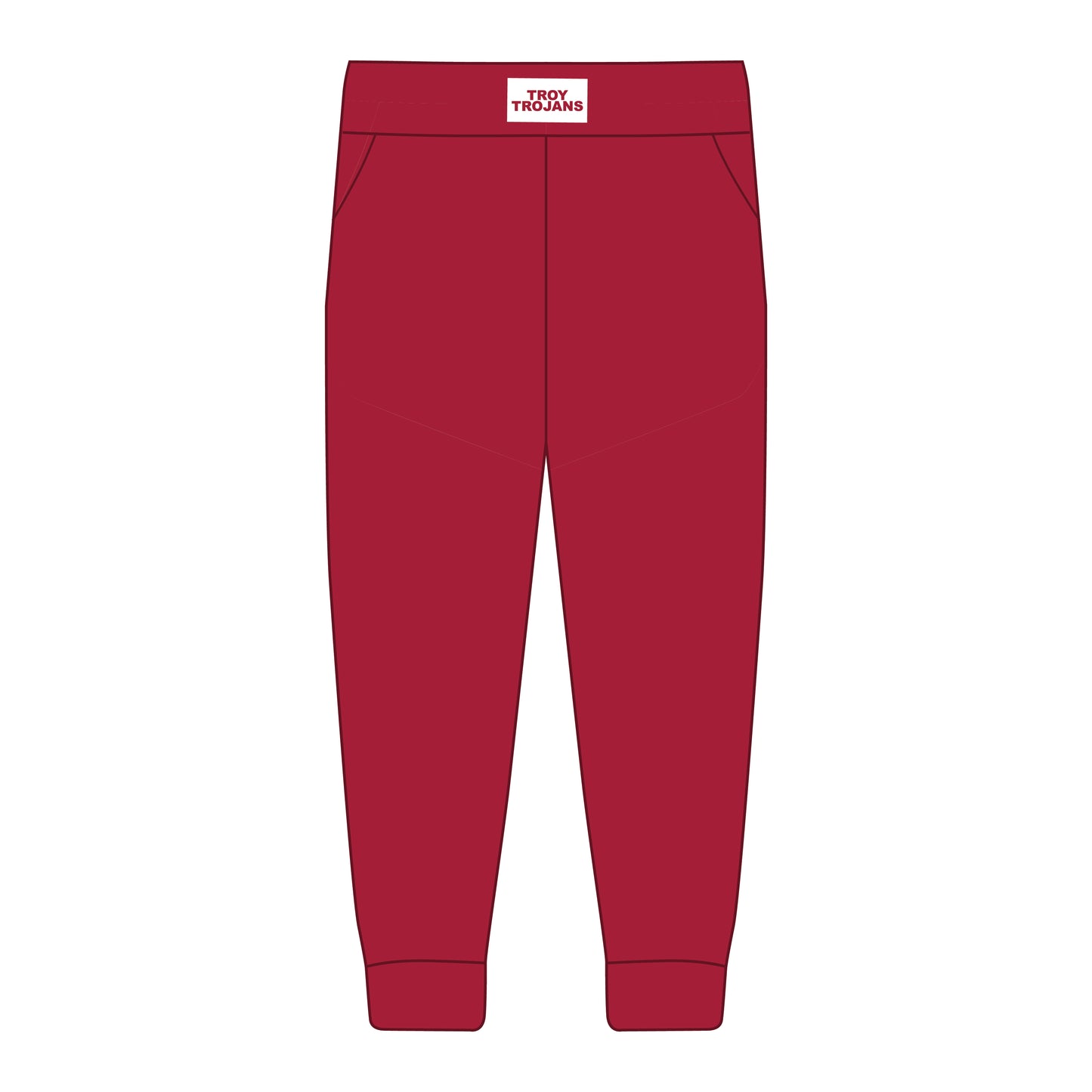 The Becca Joggers Troy Trojans Woven Label | Youth Deep Red