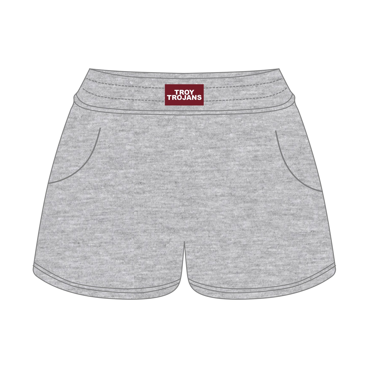 The Ava Airy Shorts Troy Trojans Woven Label | Heather Grey