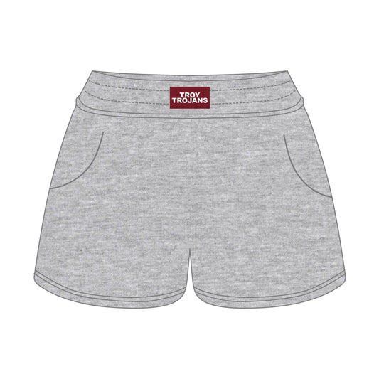 The Ava Airy Shorts Troy Trojans Woven Label | Heather Grey