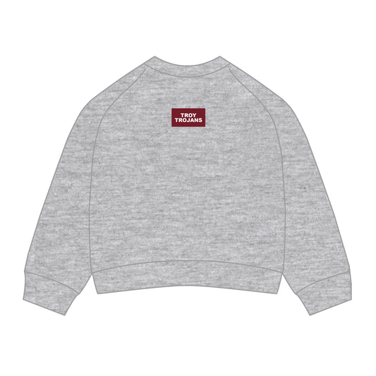 The Ava Airy Crewneck Troy Trojans Woven Label | Heather Grey