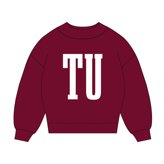 The Madi Varsity Mockneck Troy | Deep Red