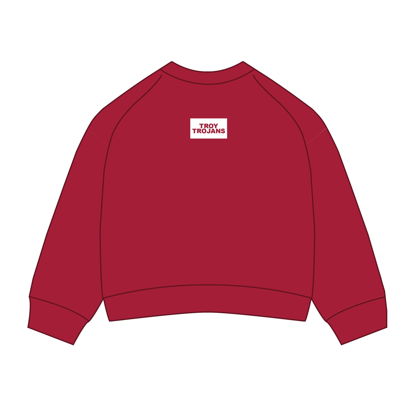 The Ava Airy Crewneck Troy Trojans Woven Label | Youth Deep Red