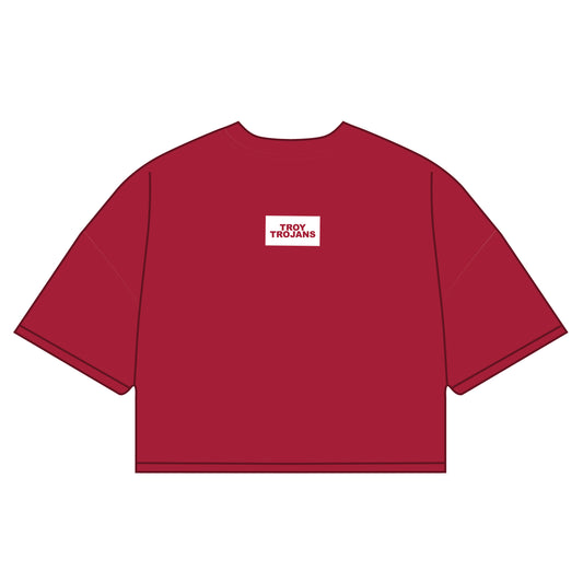 The Kristen Airy Shirt Troy Trojans Woven Label | Deep Red