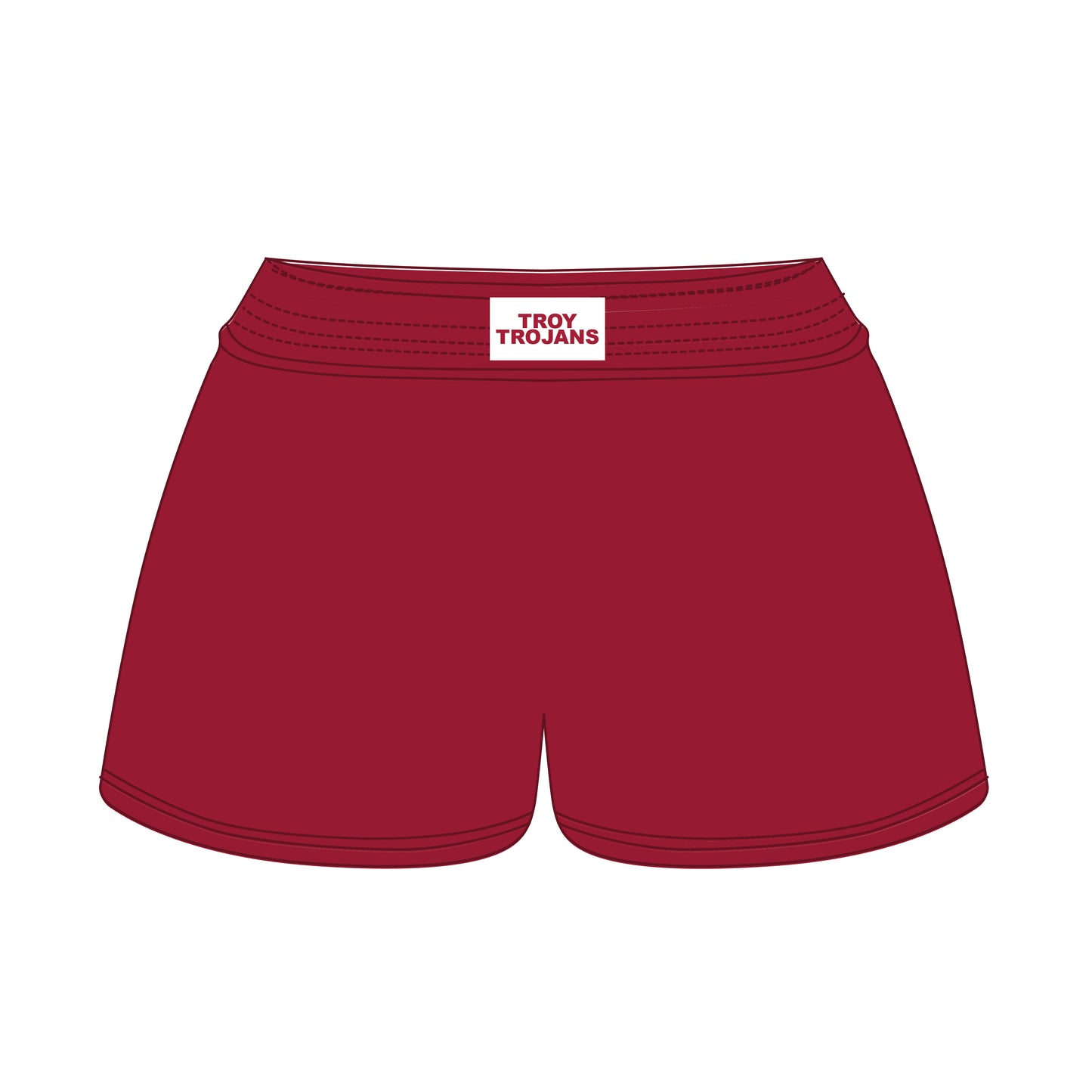 The Liz Nylon Shorts Troy Trojans Woven Label | Youth Deep Redouth Deep Red