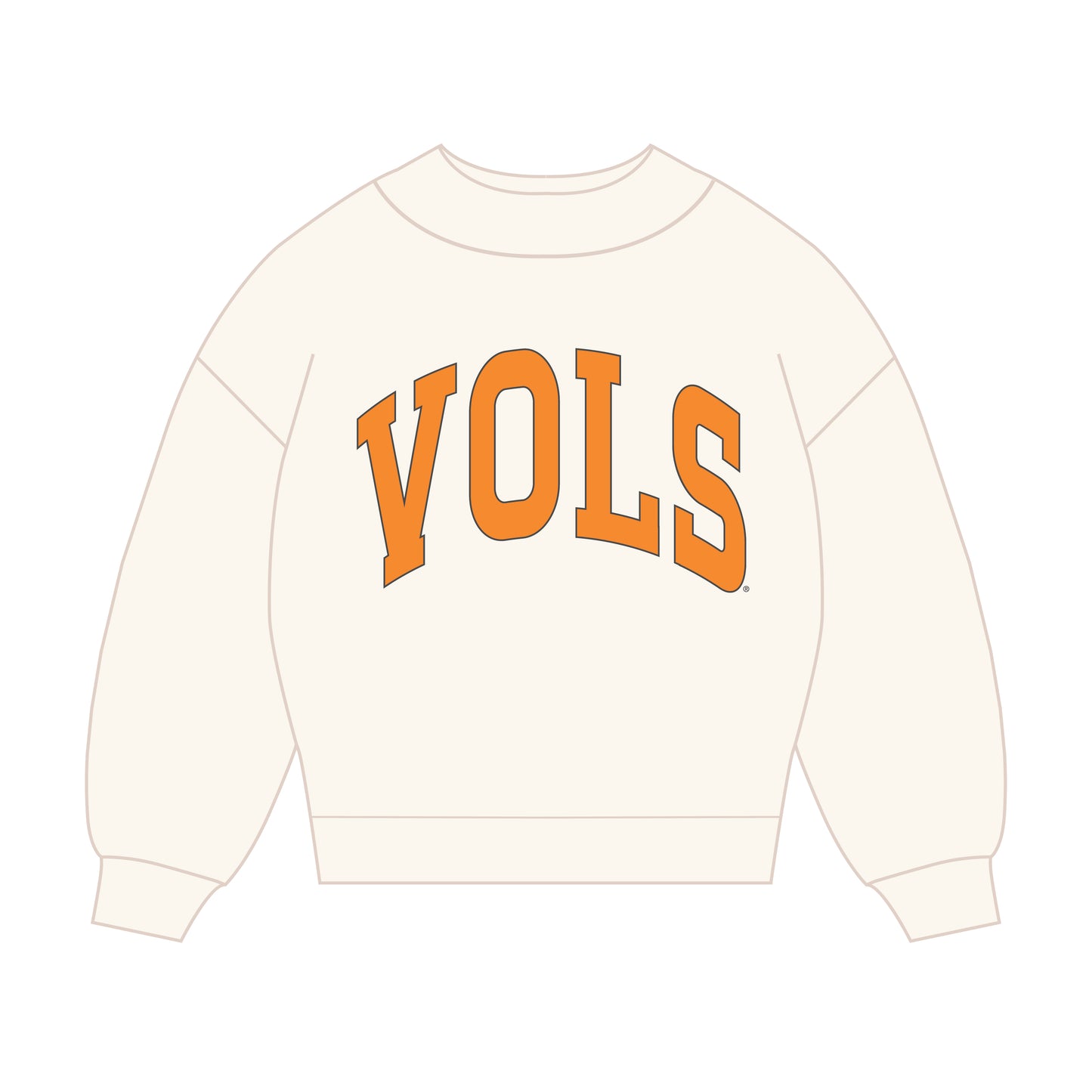 The Madi Classic Mockneck VOLS Applique | Bone