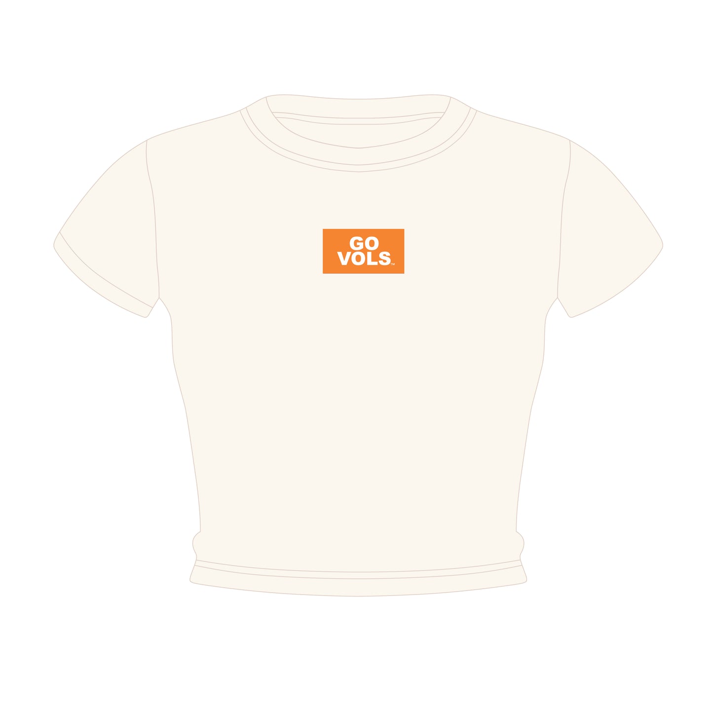 The Raegan Ribbed Baby Tee Go Vols Woven Label | Bone