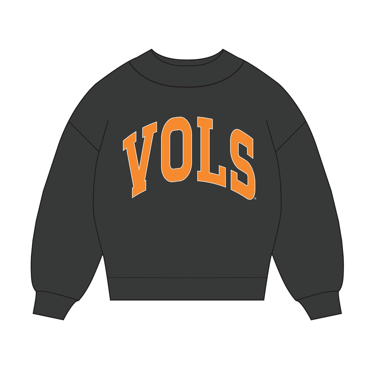The Madi Classic Mockneck VOLS Applique | Graphite