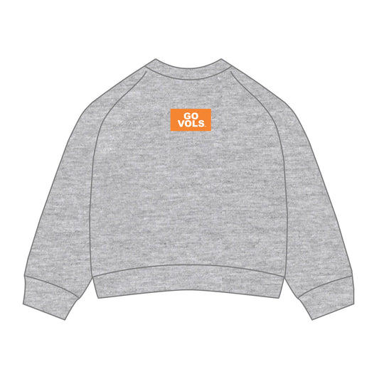 The Ava Airy Crewneck Go Vols Woven Label | Heather Grey