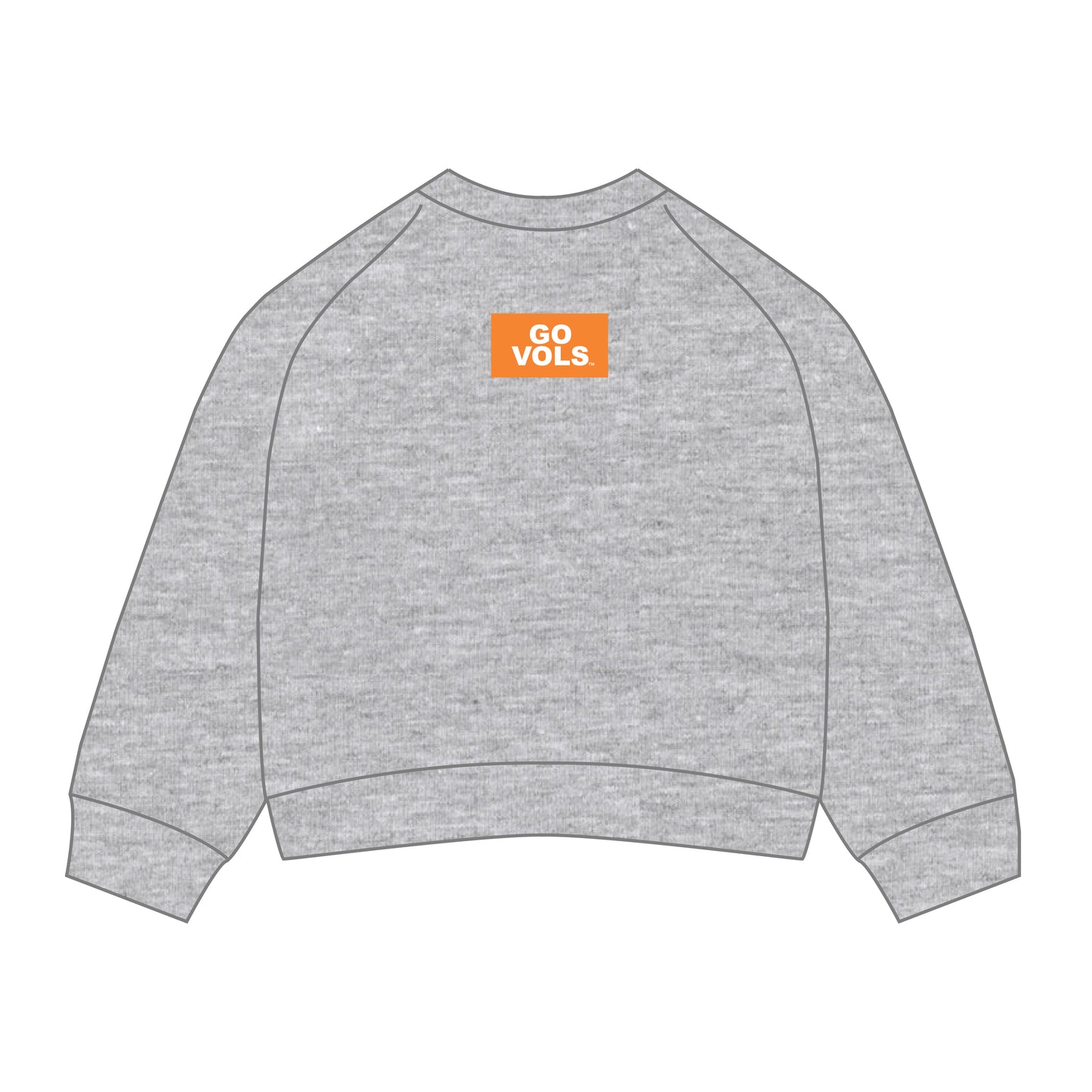 The Ava Airy Crewneck Go Vols Woven Label | Youth Heather Grey