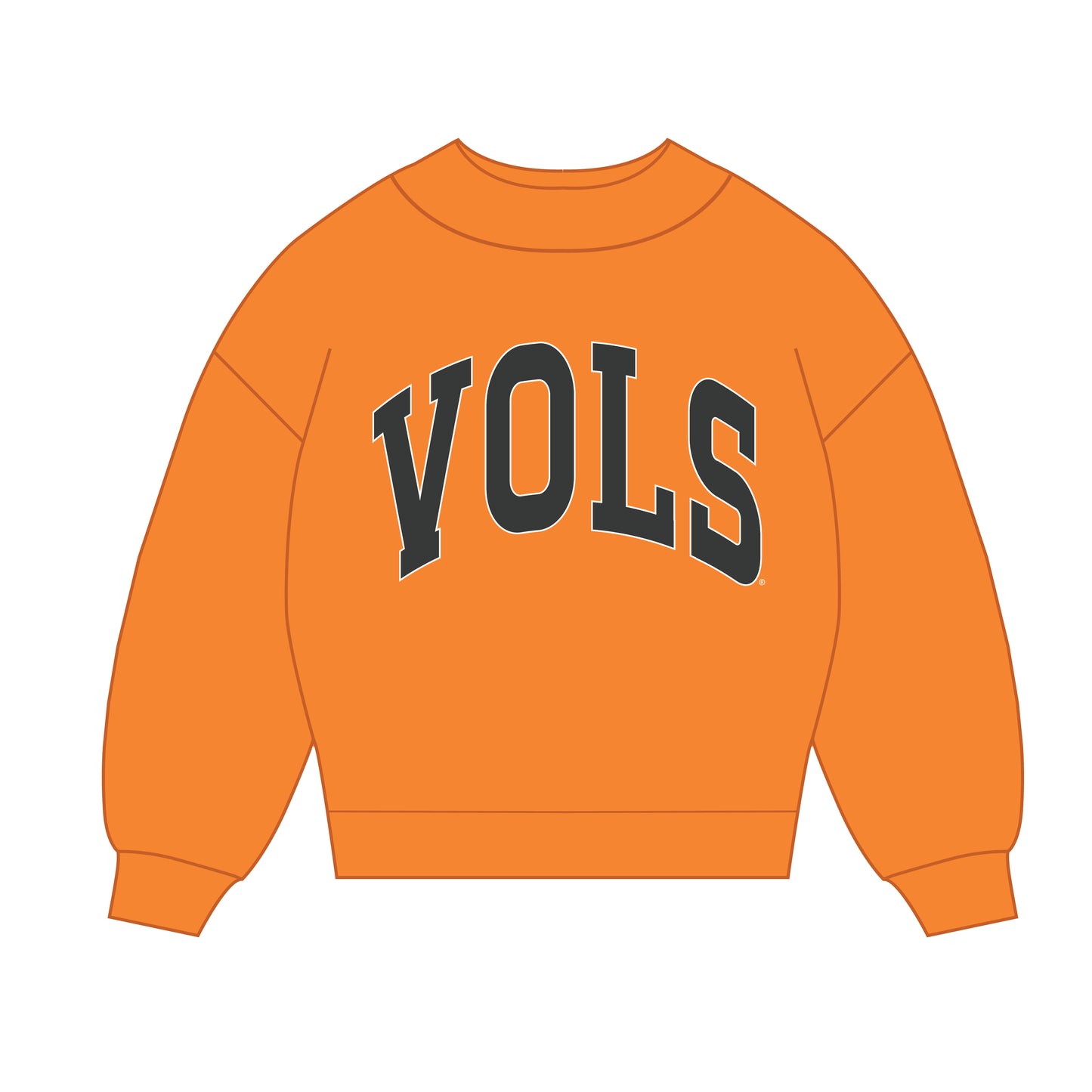 The Madi Classic Mockneck VOLS Applique | Bright Orange