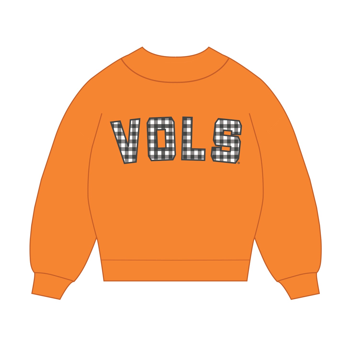 The Mallory Gingham Mockneck Tennessee | Youth Bright Orange