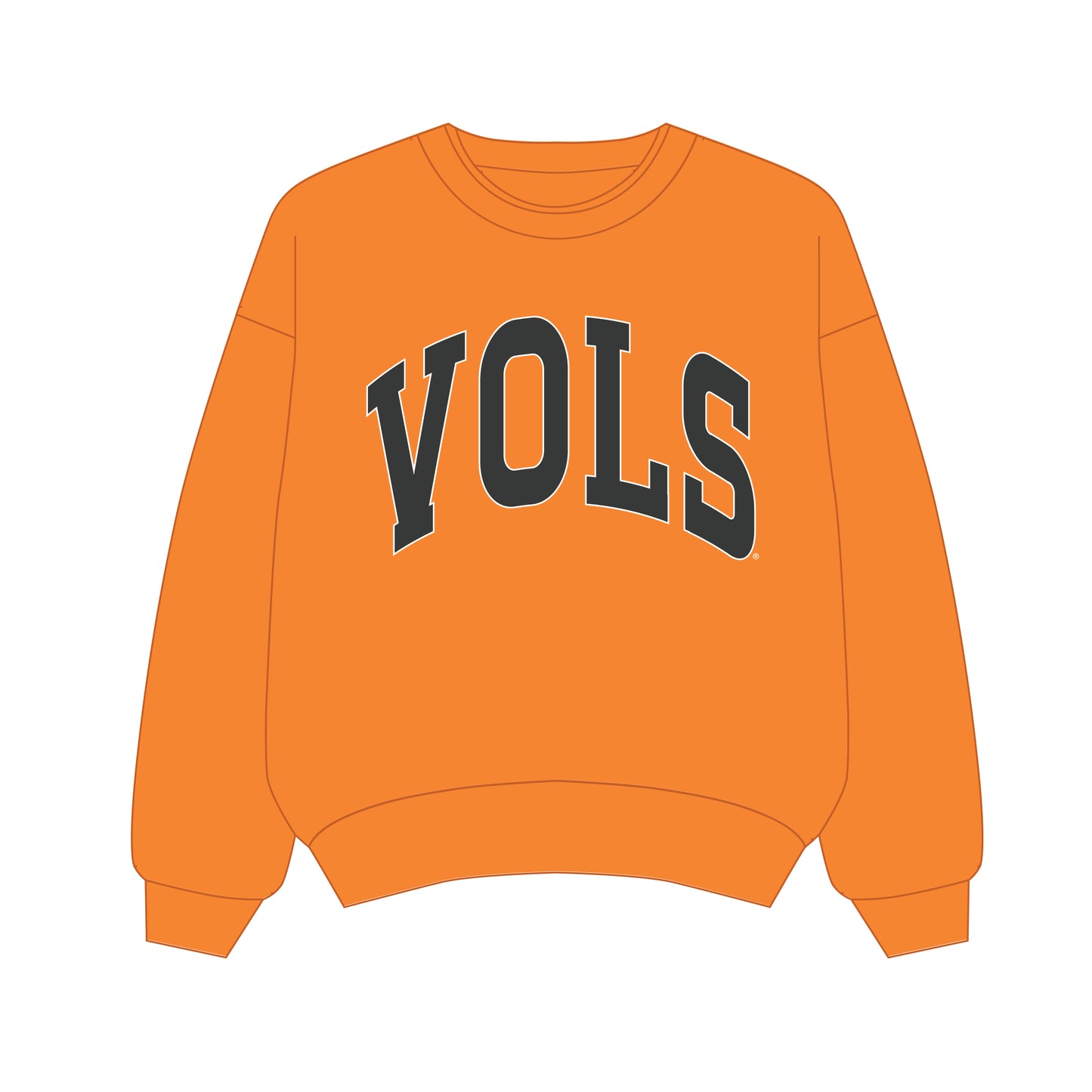 The Olivia Oversized Crewneck Tennessee | Bright Orange