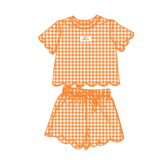 The Sue Scalloped Set Go Vols | Youth Bright Orange