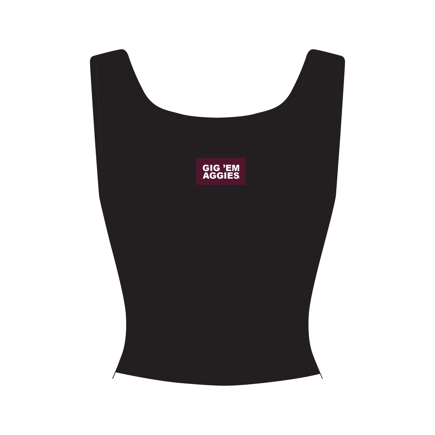 The Alli Ribbed Tank Gig 'Em Aggies Woven Label | Black