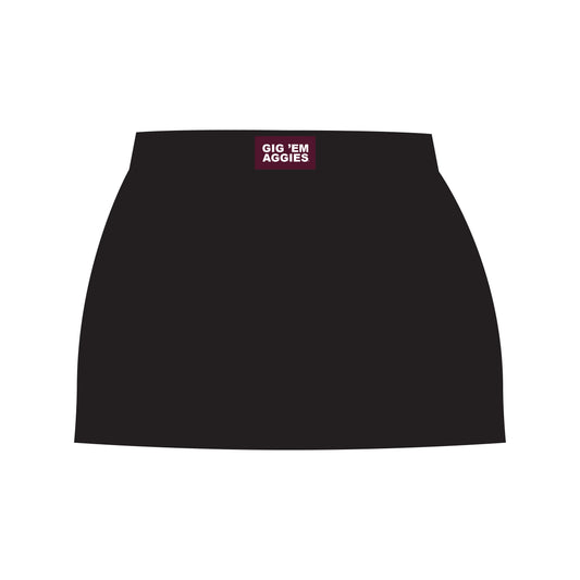 The Hayden High Waisted Skort Gig 'Em Aggies Woven Label | Black