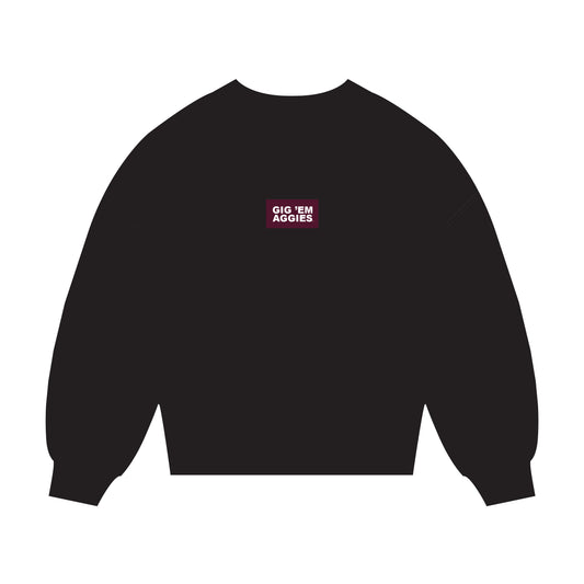 The Mary Mockneck Gig 'Em Aggies Woven Label | Black