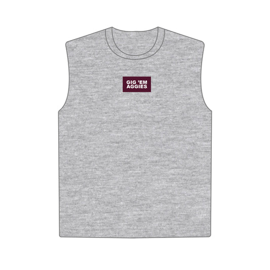 The Anna Active Tank Gig 'Em Aggies Woven Label | Ash
