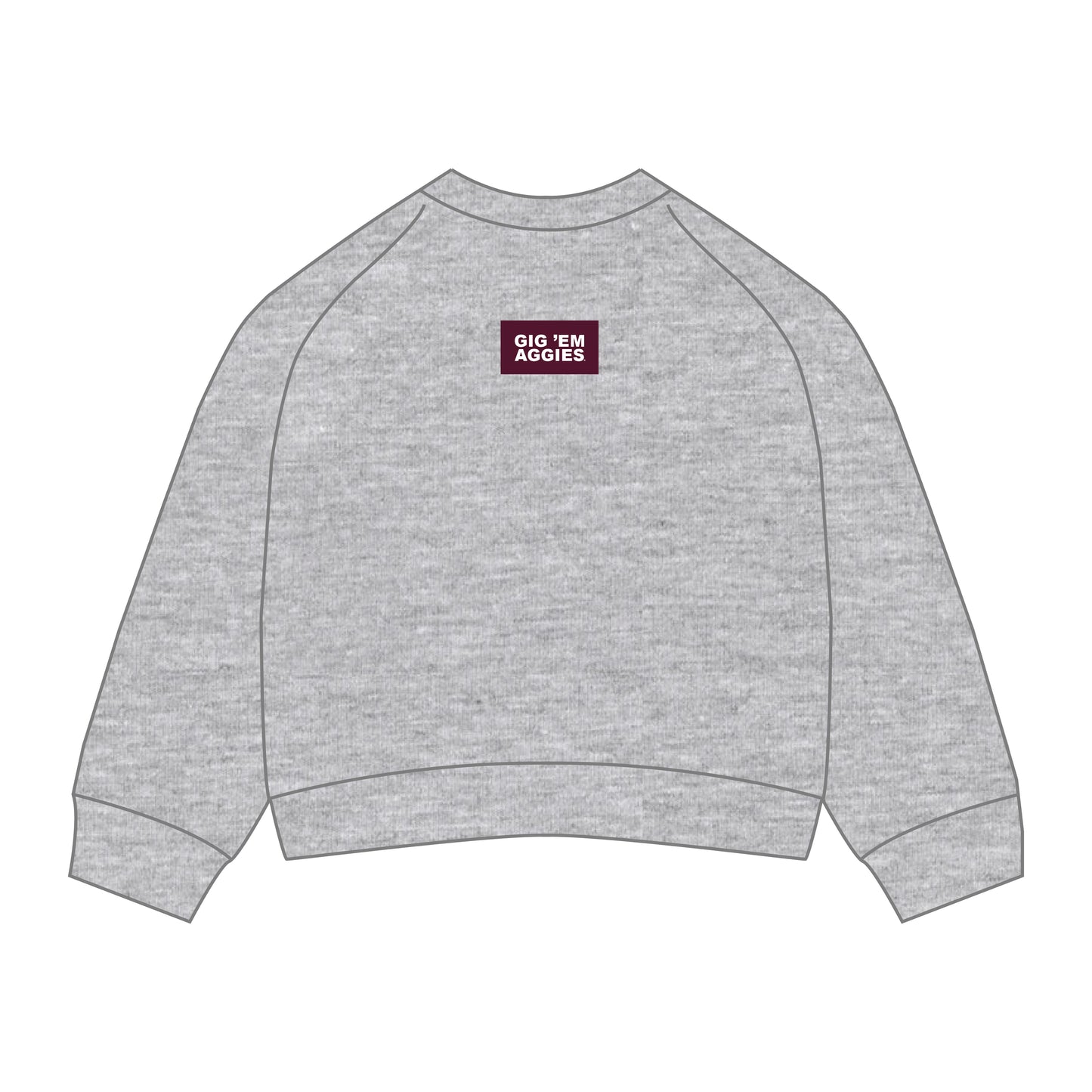 The Ava Airy Crewneck Gig 'Em Aggies Woven Label | Youth Ash
