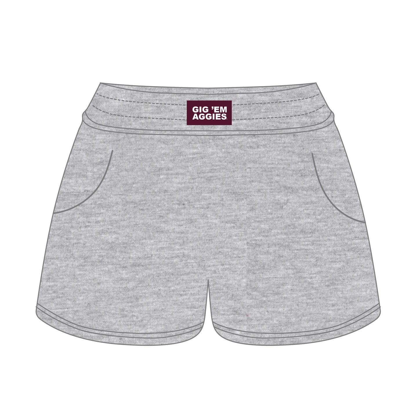 The Ava Airy Shorts Gig 'Em Aggies Woven Label | Ash