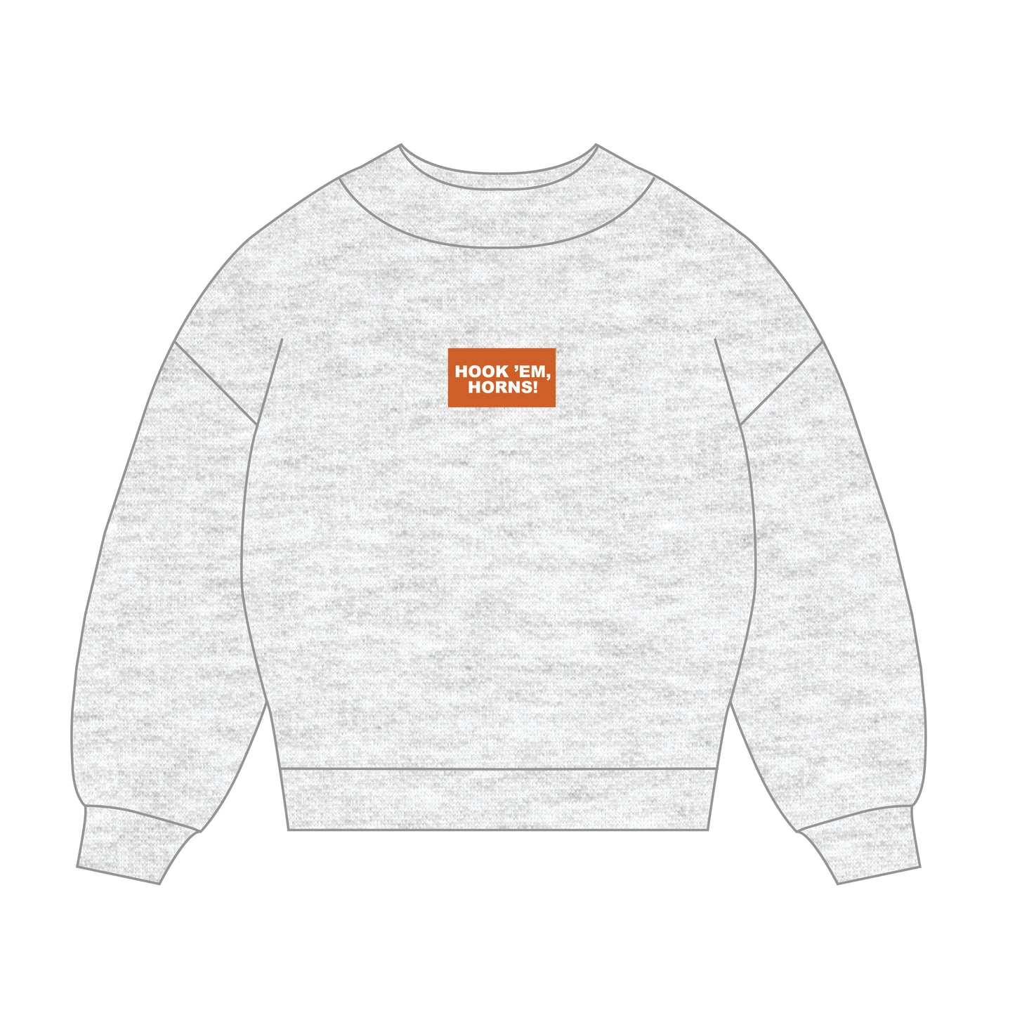 The Mary Mockneck Hook 'Em Horns Woven Label | Ash