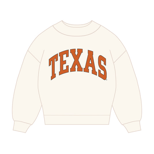 The Madi Classic Mockneck Texas Applique | Bone