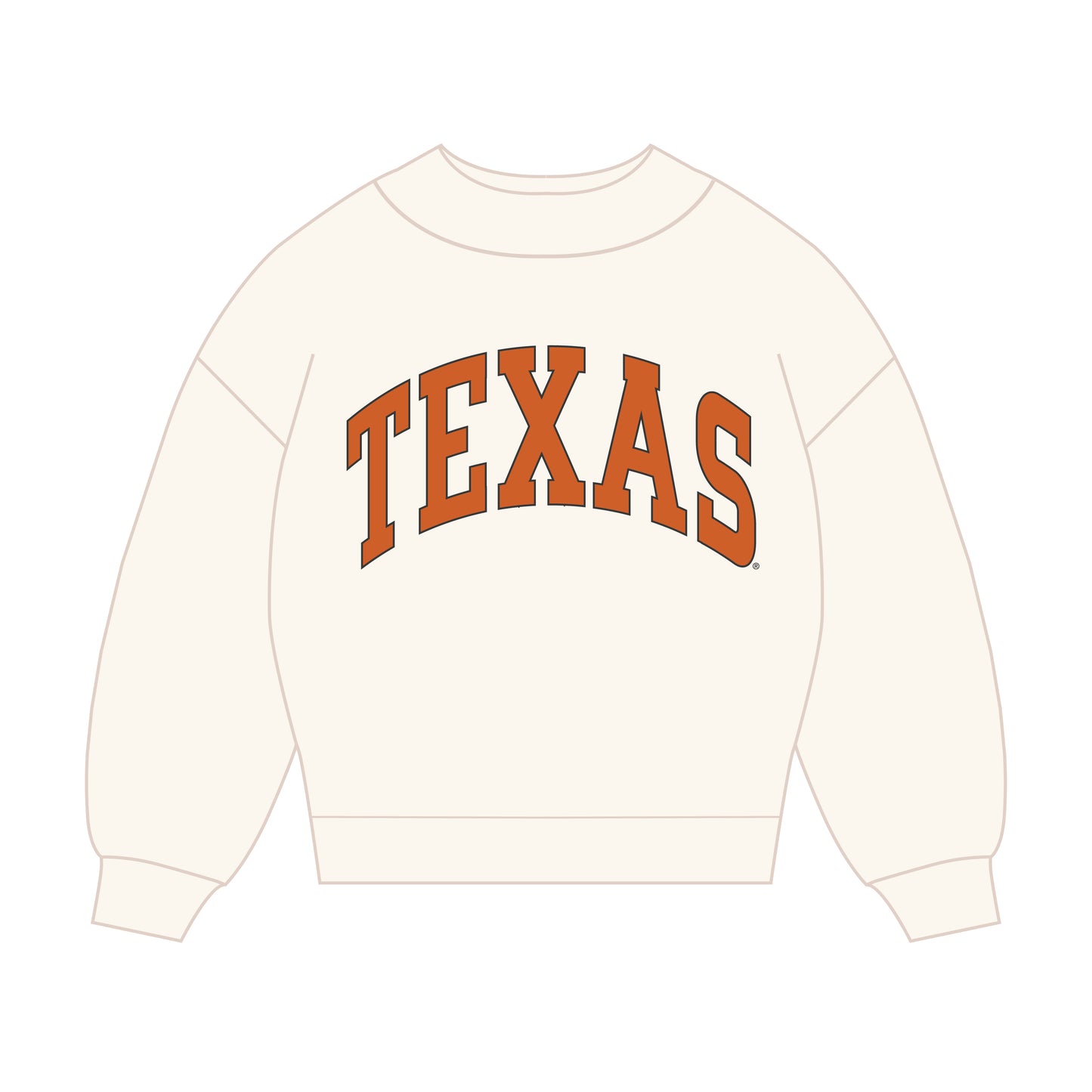 The Madi Classic Mockneck Texas Applique | Youth Bone
